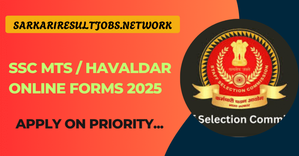 SSC MTS / Havaldar Online Forms 2025