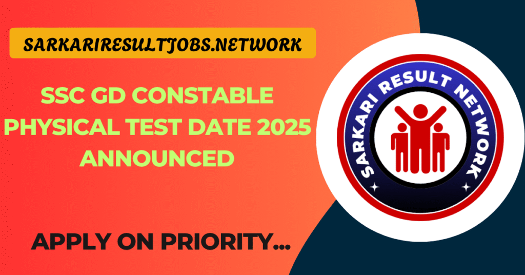 SSC GD Constable Physical Test Date 2025 Announced