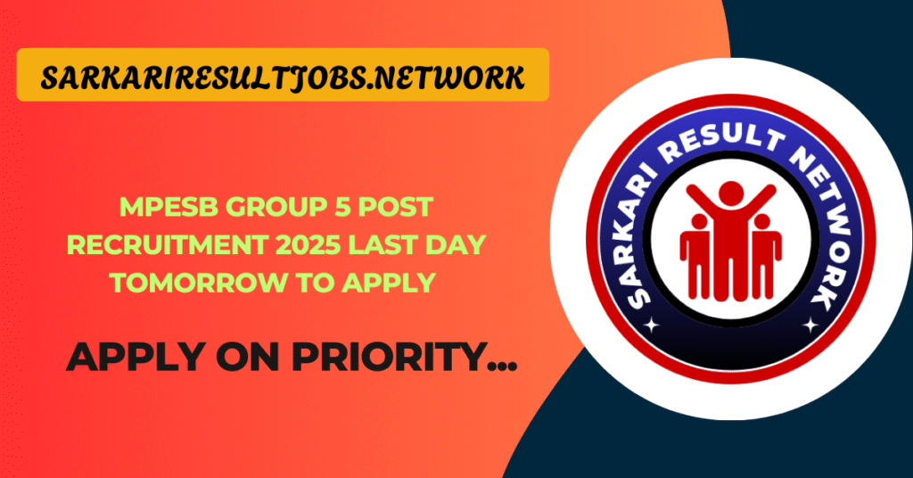 MPESB Group 5 Post Recruitment 2025