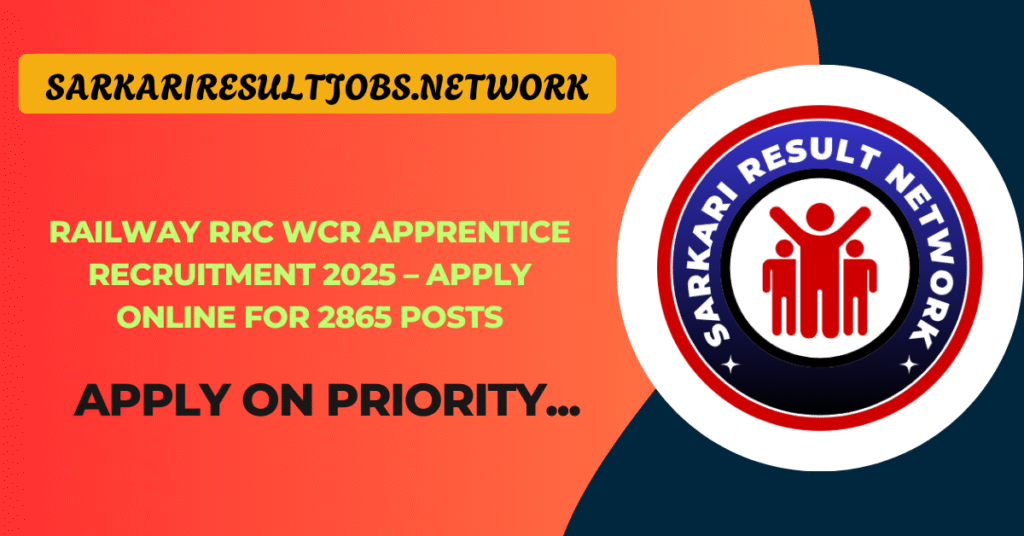 Railway RRC WCR Apprentice Recruitment 2025