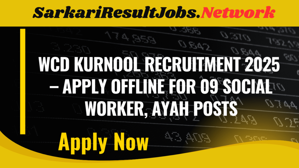 WCD Kurnool Recruitment 2025
