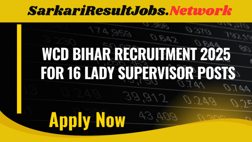 WCD Bihar Recruitment 2025