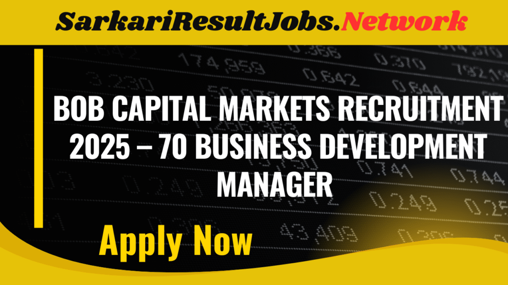 BOB Capital Markets Recruitment 2025