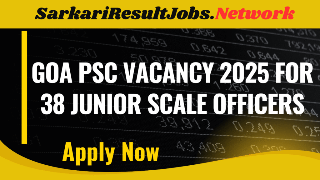 Goa PSC Vacancy 2025