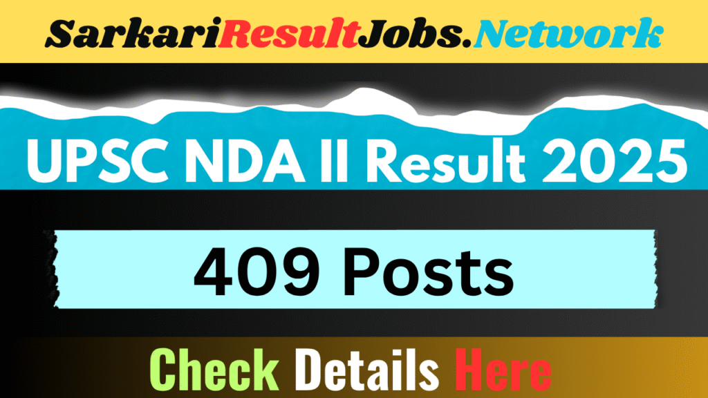 UPSC NDA II Result 2025