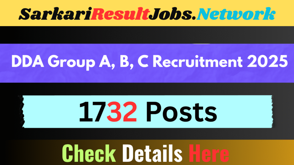 DDA Group A, B, C Recruitment 2025