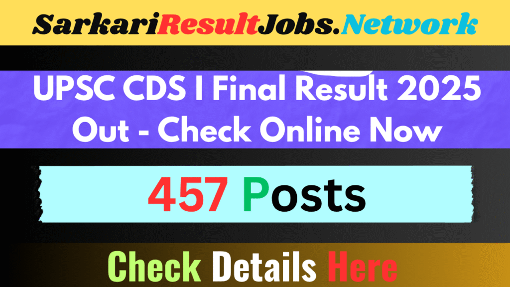 UPSC CDS I Final Result 2025
